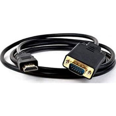 Generic 1.5 m HDMI to VGA Male Adapter Cable in black, serving as a converter for connecting laptops, PCs, or TVs.