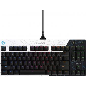 Logitech G Pro K/DA League of Legends Edition Mechanical Gaming Keyboard, TKL Layout, Detachable Micro-USB Cable, LIGHTSYNC RGB (16.8M Colors), English QWERTY, Black/White