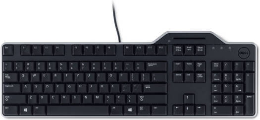 Dell KB813 Wired Smartcard Keyboard, 104-Key QWERTY Layout, Low-Profile Plunger Keys, Spill-Resistant Design, Built-in Smartcard Reader, USB-A Connectivity, Black