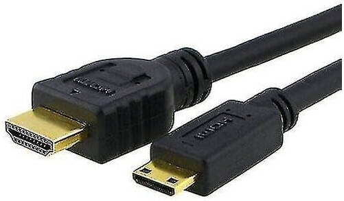 Generic 6 ft Mini HDMI to HDMI Cable in black, male-to-male, high-speed, supporting 4K video at 30 Hz, Ethernet, 3D, and audio return.