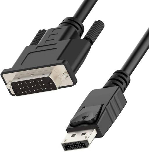 Unitek DisplayPort to DVI Cable (1.8m) supports resolutions up to 1920×1200, is compliant with DP 1.1a, and works with DVI-D displays for reliable, high-quality video output.