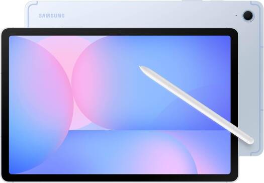 Samsung Galaxy Tab S10 FE, 10.9" WUXGA+ TFT display, 8GB RAM, 128GB storage, includes S Pen, 8000mAh battery, International Version, in Blue.