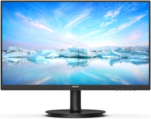 Philips 241V8B/89 Monitor – Black, featuring a 24" FHD IPS display, 100Hz refresh rate, 4ms (GtG) response time, W-LED backlighting, 16.7 million color display, and Mega Infinity DCR SmartContrast technology.