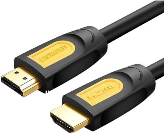 UGREEN HDMI 1.4 Male-to-Male Cable, supports up to 1080p@60Hz with a 10.2Gbps transfer rate. Features 24K gold-plated connectors. Cable length: 5 meters. Color: Black.