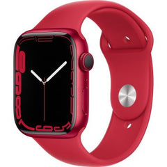 Apple Watch Series 7 GPS, 45mm aluminum case with (PRODUCT) Red sport band