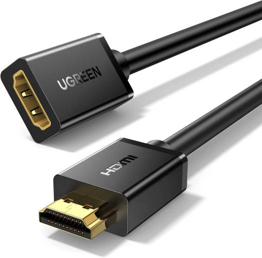 UGREEN 4K HDMI extension cable (male to female), 3 meters, compatible with Switch, PS5/PS4, Roku, Blu-ray players, Chromecast, Wii U, HDTVs, laptops, and PCs.