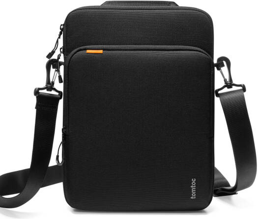 Tomtoc DefenderACE-A03 Shoulder Bag – Fits 14" MacBook Pro (M1/M2/M3), Made with Cordura Fabric, Waterproof YKK Zipper, Protective CornerArmor Technology, Convenient Shoulder Strap – Black