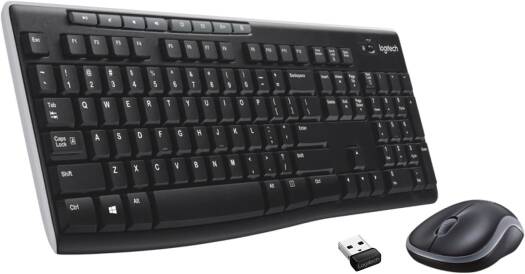 Logitech MK270 Wireless Keyboard & Mouse Combo for Windows, 2.4GHz Connectivity, Compact Mouse, 8 Multimedia & Shortcut Keys, Up to 2-Year Battery Life, English Layout, Graphite