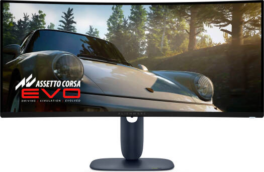 Dell Alienware AW3425DW 34" Gaming Monitor with Quantum Dot OLED ultra-wide QHD display, 240Hz refresh rate, 0.03ms (GtG) response time, and support for NVIDIA G-Sync and AMD FreeSync Premium Pro.