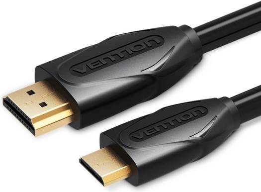 Vention Mini HDMI Cable, 18Gbps High Speed, Transmission, 4K60Hz HDR Video, Dolby True Audio, Mirror & Extended Mode, 2 Meter, Black