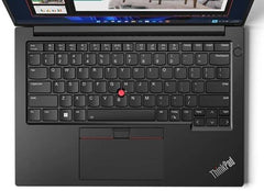 Lenovo ThinkPad E14 Gen 5 Laptop featuring a 14" WUXGA IPS display, Intel Core i7-13700H processor, 16GB RAM, 512GB SSD, Intel Iris Xe Graphics, English (EU) keyboard, FreeDOS, in Graphite Black. Model: 21JK00DAGQ.