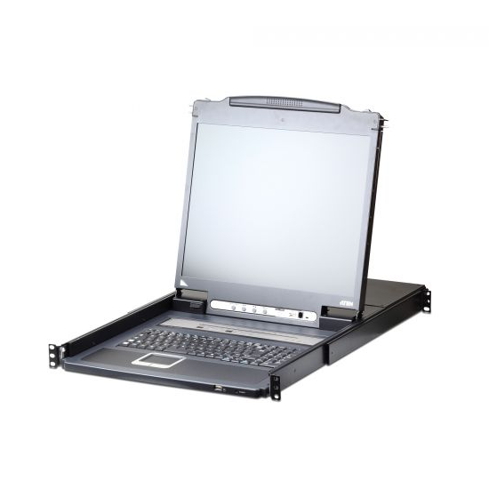 مفتاح KVM عبر IP من ATEN CL5708IN مزود بـ 8 منافذ وشاشة 19 بوصة LCD (USB - PS/2 VGA)