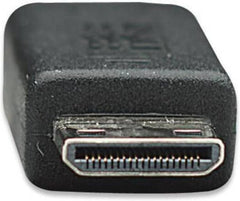 Generic 6 ft Mini HDMI to HDMI Cable in black, male-to-male, high-speed, supporting 4K video at 30 Hz, Ethernet, 3D, and audio return.