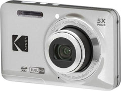 Kodak PIXPRO FZ45 digital camera in white, with a 16.35MP sensor, 4× optical zoom, 2.7-inch LCD, wide shooting modes, face and pet detection, and digital image stabilization.