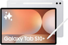 Samsung Galaxy Tab S10 Plus — featuring a 12.4" WQXGA+ Dynamic AMOLED 2X display, 12GB RAM, 256GB storage, octa-core processor, 10090 mAh battery, Wi-Fi connectivity, UAE variant, includes S Pen, in Moonstone Gray.