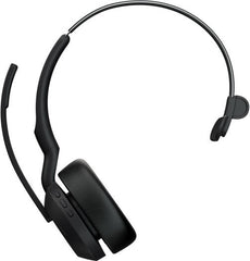 Jabra Evolve2 55 Link380a USB-A Mono Wireless Headset with 28 mm drivers, active noise cancellation, built-in microphone, up to 18 hours of battery life, Bluetooth and USB-A connectivity, finished in black.