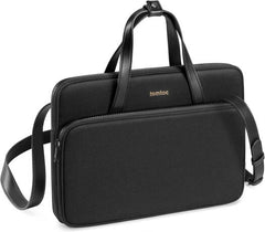 Her-H22 Laptop Shoulder Bag – CornerArmor Technology, Spacious and Organized Storage, Soft Leather Handle, Smart Luggage Strap, YKK Zipper, Water-Repellent Surface – Black