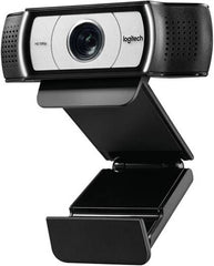 Logitech C930e USB Webcam – Full HD 1080p at 30fps, 90° Wide Field of View, Autofocus with Glass Lens, Dual Omni-Directional Mics with Noise Cancellation, Compatible with Desktop & Laptop, Black Finish