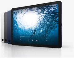 Samsung Galaxy Tab A9+ — 11" multi-window display, 64GB storage, 4GB RAM, 8MP camera, Wi-Fi only, international variant, in Navy.