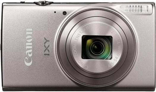 Canon IXY 650 Compact Digital Camera – Silver, featuring a 20.2 Megapixel sensor, 12x Optical Zoom, 3.0-inch LCD display, built-in Wi-Fi, and Full HD video recording. International Version.
