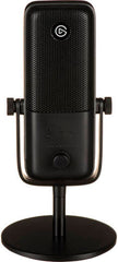 Elgato Wave 3 USB Microphone – features a 17 mm electret capsule, cardioid polar pattern, 24-bit resolution, 48/96 kHz sample rate, 20,000 Hz frequency response, USB-C connectivity, in black.