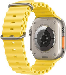 Apple Watch Ultra with GPS + Cellular, 49mm titanium case, yellow Ocean band (S/M), customizable Action Button, and up to 36 hours of battery life