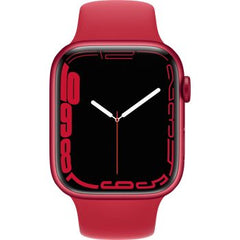 Apple Watch Series 7 GPS, 45mm aluminum case with (PRODUCT) Red sport band
