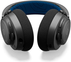 SteelSeries Arctis Nova 7P Wireless Multi-System Gaming and Mobile Headset featuring the Nova Acoustic System, dual 2.4GHz and Bluetooth connectivity, up to 38 hours of battery life, ClearCast Gen2 microphone, compatible with PlayStation and PC, in black.