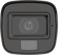 Hikvision 3K Dual-Light Audio Fixed Mini Bullet Camera with a 2.8 mm fixed lens, audio transmission over coaxial cable, built-in microphone, up to 25 m IR range, IP67-rated protection, and a white finish.