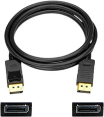 Generic 1.8 m DisplayPort to DisplayPort Cable in black, male-to-male, supporting 21.6 Gbps HBR2 bandwidth, audio transmission, and resolutions up to 4K@60 Hz.