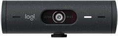 Logitech Brio 505 Full HD webcam with 30fps video, built-in privacy shutter, dual noise-reducing microphones, 4x digital zoom, and USB-C connectivity; compatible with Windows, macOS, and ChromeOS