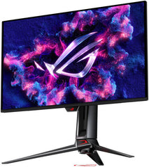 ASUS ROG Strix XG27ACDMS Gaming Monitor with 27" QD-OLED QHD display, 280Hz refresh rate, 0.03ms (GtG) response time, and support for NVIDIA G-Sync and AMD FreeSync Premium Pro.