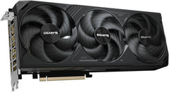 GIGABYTE GeForce RTX 5080 WINDFORCE OC SFF Graphics Card featuring 16GB GDDR7 (256-bit), a 2670 MHz boost clock, 30 Gbps memory speed, PCIe 5.0 interface, and a sleek black design.