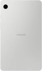 Samsung LTE Galaxy Tab A9 with an 8.7" WXGA+ 60Hz TFT display, Mediatek Helio G99 chipset, Mali-G57 MC2 GPU, 8GB RAM, 128GB storage, Android 13, and a 5100mAh battery. UAE variant in Mystic Silver.