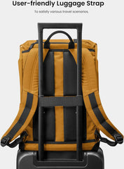 Tomtoc Vintpack TA1 Backpack 17L – Fits 13–16" MacBook Laptops, Quick-Access Side Entrance, Lightweight with Large Capacity, Vintage Flap Design – Yellow