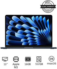 Apple MacBook Air 15.3" Laptop – Liquid Retina Display, Apple M2 Chip with 8-Core CPU, 10-Core GPU, and 16-Core Neural Engine, 16GB RAM, 1TB SSD, macOS, English Keyboard, Midnight | Model: MQTM3
