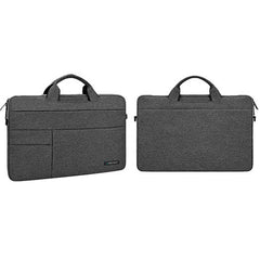 Protect premium-quality laptop bag in gray, fits laptops up to 15–16 inches, water-resistant, with a top-loader design.