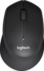 Logitech M330 Silent Plus Wireless Mouse with quiet clicks, 2.4GHz connection, 1000 DPI sensor, up to 10m range, single AA battery powered, Black.