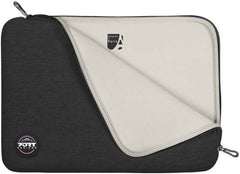 Port Designs Cover TORINO II 13/14" Laptop Sleeve, L-Shaped Opening, Neoprene Cotton, Double Lockable Metal Dashes, Black