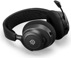 SteelSeries Arctis Nova 7 Wireless Gaming and Mobile Headset with Nova Acoustic System, dual 2.4 GHz and Bluetooth connectivity, up to 38 hours of battery life, USB-C support, ClearCast Gen2 microphone, compatible with PC and PlayStation, in black.
