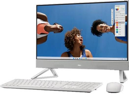 Dell Inspiron 5430 All-in-One Desktop – 23.8" FHD InfinityEdge Display, Intel Core i5-120U, 8GB RAM, 512GB SSD, Intel Graphics, Wireless English-Arabic Keyboard and Mouse, Windows 11, White