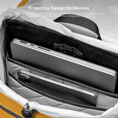 Tomtoc Vintpack TA1 Backpack 17L – Fits 13–16" MacBook Laptops, Quick-Access Side Entrance, Lightweight with Large Capacity, Vintage Flap Design – Yellow