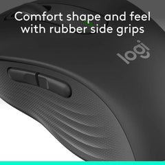 Logitech Signature M650 Wireless Mouse – offers Bluetooth and USB connectivity, up to 2000 DPI with advanced optical tracking, 5 buttons, SilentTouch technology for quiet clicks, in graphite.