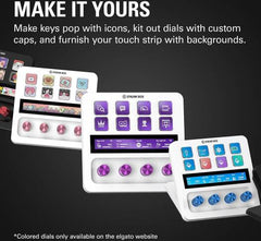 Elgato Stream Deck Plus +. 8x Programmable Buttons, USB 2.0 Interface, LCD Touchscreen, 4 x 360° Encoders With Push Function, White