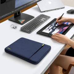 Tomtoc Defender-A13 Laptop Sleeve – Fits 13" MacBook Air (M1/M2/M3), 360° Protection with Patented CornerArmor, Durable Recycled Fabric, YKK Zippers – Navy Blue