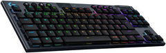 Logitech G915 X LIGHTSPEED TKL Mechanical Gaming Keyboard, Tactile Switches, Double-Shot PBT Keycaps, LIGHTSYNC RGB Backlighting, Tri-Mode Connectivity, US English Layout, Black