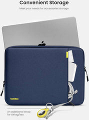Tomtoc Defender-A13 Laptop Sleeve – Fits 13" MacBook or Surface Laptop, 360° Protection with Patented CornerArmor, Durable Recycled Fabric, YKK Zippers – Blue