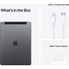 Apple iPad (9th Generation, 2021) – 10.2" display, Wi-Fi + Cellular connectivity, 64GB storage, A13 Bionic chip, 12MP ultra-wide front camera, iPadOS 15, in Space Grey.