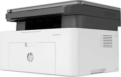 HP 135A LaserJet Multifunction Printer with up to 150-sheet input capacity, 20 ppm print speed, USB 2.0 connectivity, 1200 DPI print resolution, 10,000-page monthly duty cycle, White finish