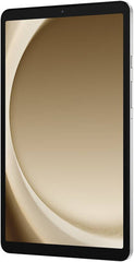 Samsung LTE Galaxy Tab A9 with an 8.7" WXGA+ 60Hz TFT display, Mediatek Helio G99 chipset, Mali-G57 MC2 GPU, 8GB RAM, 128GB storage, Android 13, and a 5100mAh battery. UAE variant in Mystic Silver.